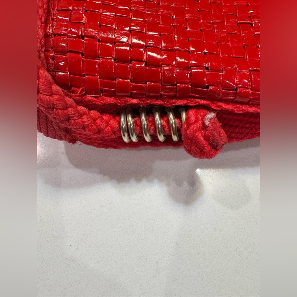 Vintage Walborg Made In Italy Red Woven Purse Handbag - Picture 5 of 8